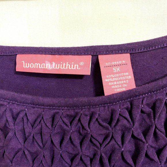 Woman Within Purple Short Sleeve Top T Shirt 5X - Picture 4 of 4